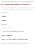 Jarvis&colon; Ch 08 Assessment technique and the clinical setting Questions and  Answers &lpar;100 &percnt;Score&rpar; Latest Updated 2026 