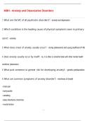 MBH - Anxiety and Dissociative Disorders Questions and Answers &lpar;100 &percnt;Score&rpar;  Latest Updated 2026