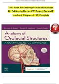 TEST BANK For Anatomy of Orofacial Structures 9th Edition by Richard W&period; Brand&semi; Donald E&period; Isselhard&comma; Chapters 1 - 36 &vert; Complete