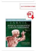Study Guide & Laboratory Manual Jarvis Physical Examination & Health Assessment 9th Edition by Carolyn Jarvis All 33 Chapters Covered 