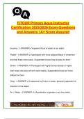 FiTOUR Primary Aqua Instructor Certification &ndash; 2025&sol;2026 &vert; 100&plus; Solved Questions & Concepts &vert; Buoyancy&comma; Choreography&comma; Training Methods&comma; FIT Principle