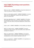 Unit 2 WJEC Psychology exam questions with answers&period;
