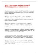 WJEC Psychology- Applied Research Methods questions with answers