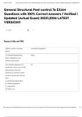 General Structural Pest control 7a EXAM Questions with 100&percnt; Correct Answers &vert; Verified &vert; Updated &lpar;Actual Exam&rpar; 20252026 LATEST VERSION&excl;&excl;