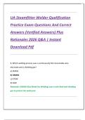 UA Steamfitter Welder Qualification  Practice Exam Questions And Correct  Answers &lpar;Verified Answers&rpar; Plus  Rationales 2026 Q&A &vert; Instant  Download Pdf 