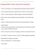 Emergency Medicine - Basics&comma; Triage&comma; and Pre-Hospital Care QUESTIONS AND CORRECT DETAILED  ANSWERS WITH COMPLETE SOLUTIONS  &vert; GRADED A&plus;