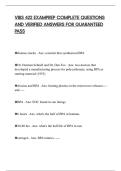 VIBS 422 EXAMPREP COMPLETE QUESTIONS AND VERIFIED ANSWERS FOR GUARANTEED PASS