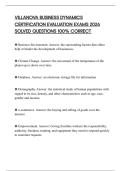 VILLANOVA BUSINESS DYNAMICS CERTIFICATION EVALUATION EXAMS 2026 SOLVED QUESTIONS 100&percnt; CORRECT