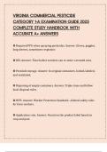 VIRGINIA COMMERCIAL PESTICIDE CATEGORY 1-A EXAMINATION GUIDE 2025 COMPLETE STUDY HANDBOOK WITH ACCURATE A&plus; ANSWERS