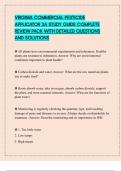 VIRGINIA COMMERCIAL PESTICIDE APPLICATOR 3A STUDY GUIDE COMPLETE REVIEW PACK WITH DETAILED QUESTIONS AND SOLUTIONS