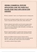 VIRGINIA COMMERCIAL PESTICIDE APPLICATORS CORE TEST PAPER FULLY SOLVED STUDY PACK WITH STEP-BY-STEP ANSWERS