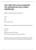 WALL STREET PREP ACTUAL EXAMINATION TEST QUESTIONS WITH 100&percnt; CORRECT ANSWERS 2026