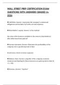 WALL STREET PREP CERTIFICATION EXAM QUESTIONS WITH ANSWERS GRADED A&plus; 2026