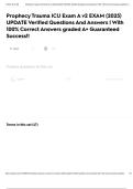 Prophecy Trauma ICU Exam A v2 EXAM &lpar;2025&rpar; UPDATE Verified Questions And Answers &vert; With 100&percnt; Correct Answers graded A&plus; Guaranteed Success&excl;&excl;