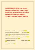  NCCER Module 4 Intro to power tools Exam &vert;Verified Expert Exam Questions with 100&percnt; Correct Clear Answers&vert; 100&percnt; Guaranteed Success&vert; Latest Premium Update&period;