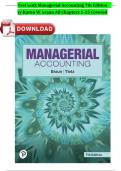 Test Bank For Managerial Accounting 7th Edition By Karen Braun&comma; Wendy Tietz &lpar;All Chapters&comma; 100&percnt; Original Verified&comma; A&plus; Grade&rpar; 20252026