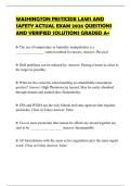 WASHINGTON PESTICIDE LAWS AND SAFETY ACTUAL EXAM 2026 QUESTIONS AND VERIFIED SOLUTIONS GRADED A&plus;