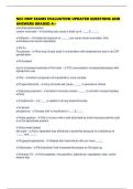 NCC NNP EXAMS EVALUATION UPDATED QUESTIONS AND ANSWERS GRADED A&plus;