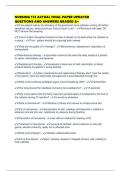 NURSING 172 ACTUAL FINAL PAPER UPDATED QUESTIONS AND ANSWERS GRADED A&plus;