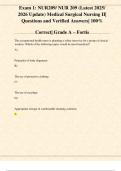 Exam 1&colon; NUR209&sol; NUR 209 &lpar;Latest 2025&sol; 2026 Update&rpar; Medical Surgical Nursing II&vert; Questions and Verified Answers&vert; 100&percnt; Correct&vert; Grade A &ndash; Fortis