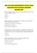PMT 0170 RISK MANAGEMENT ACTUAL EXAM QUESTIONS WITH DETAILED ANSWERS GRADED