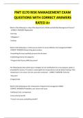 PMT 0170 RISK MANAGEMENT EXAM QUESTIONS WITH CORRECT ANSWERS RATED A&plus;&period;