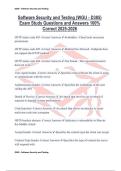Software Security and Testing (WGU - D385) Exam Study Questions and Answers 100% Correct 2025-2026