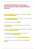 Certified Hemodialysis Technician Exam Questions And Verified Marking Scheme