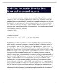 Addiction Counselor Practice Test Book well answered to pass