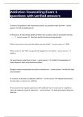 Addiction Counseling Exam 1 questions with verified answers