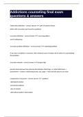 Addictions counseling final exam questions & answers
