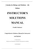 Instructor's Solutions Manual for Calculus for Biology and Medicine 4th Edition Claudia Neuhauser &lpar;All Chapters&rpar;