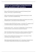 Master in Counseling Comprehensive Exam questions with answers