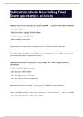 Substance Abuse Counseling Final Exam questions n answers