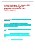 Critical thinking nur 200 Hondros&comma; 200 exam 1 critical thinking Exam Questions Complete With 100&percnt; Verified Answers &vert;&vert; Verified NUR200 hondros Exam