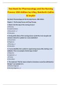 Test Bank for Pharmacology and the Nursing Process 10th Edition by Lilley&comma; Rainforth Collins & Snyder