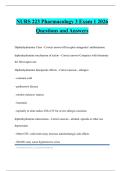 NURS 223 Pharmacology 3 Exam 1 2026 Questions and Answers