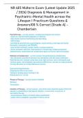 NR 605 Midterm Exam &lpar;Latest Update 2025 &sol; 2026&rpar; Diagnosis & Management in Psychiatric-Mental Health across the Lifespan I Practicum Questions & Answers100 &percnt; Correct &lbrack;Grade A&rsqb; - Chamberlain