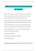 APHON Jeopardy Exam 2026 Questions and Answers