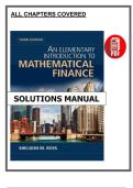 An Elementary Introduction to Mathematical Finance &lpar;3rd Edition&comma; 2011&rpar; &ndash; Solutions Manual &ndash; Ross