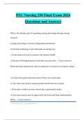 PSU Nursing 250 Final Exam 2026 Questions and Answers