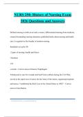 NURS 250&colon; History of Nursing Exam 2026 Questions and Answers