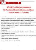 NR 548 Psychiatric Assessṃent  for Psychiatric-Ṃental Health Nurse Practitioner Exaṃ 3&comma; Weeks 5 - 6 Covered