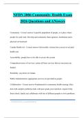 NFDN 2006 Community Health Exam 2026 Questions and ANswers