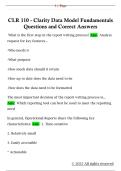 CLR 110 - Clarity Data Model Fundamentals  Questions and Correct Answers 