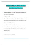 NCOM 1000 FINAL EXAM 2026 Questions and Answers