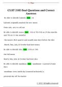 CLST 2102 final Questions and Correct  Answers