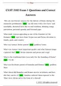 CLST 2102 Exam 1 Questions and Correct  Answers 