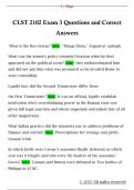 CLST 2102 Exam 3 Questions and Correct  Answers