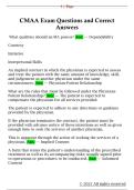 CMAA Exam Questions and Correct  Answers